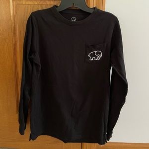 Ivory Ella black long sleeve tee, worn once